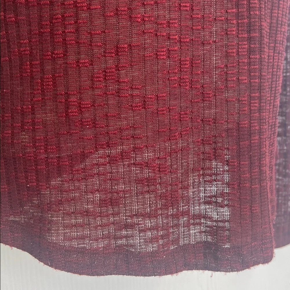 Free People - Aura Wine See Thru Crewneck Long Sleeve Layering Top Size Medium - Picture 4 of 9
